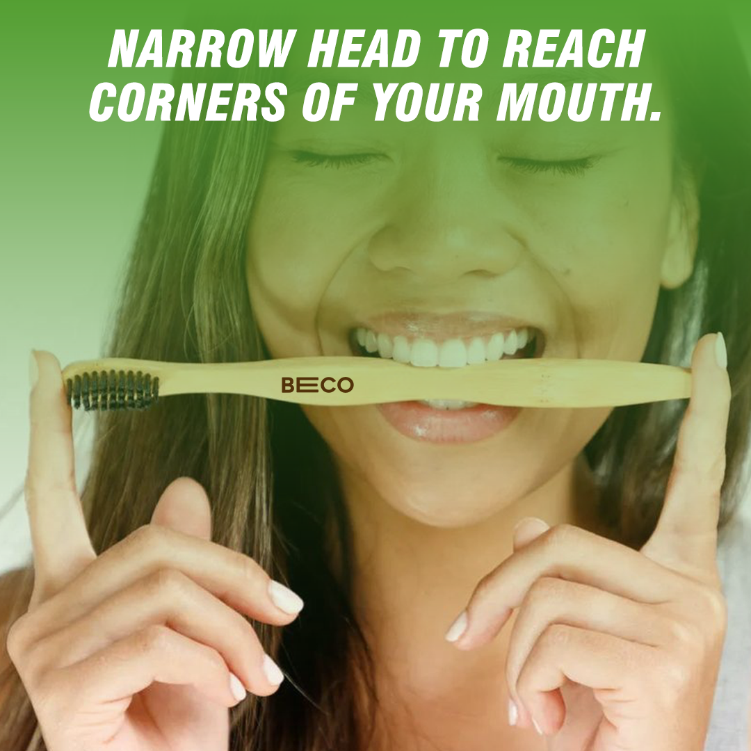 Bamboo Toothbrush with Activated Charcoal Bristles, Pack of 4